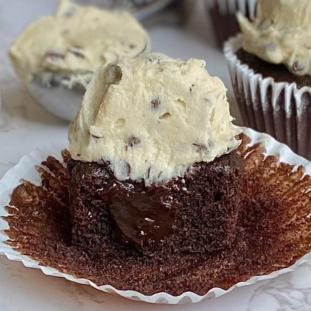 Chocolate Cookie Dough Cupcakes