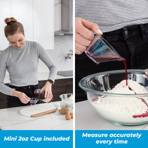4-Piece Angled Liquid Measuring Cups Set - Mini Oz, 1, 2 and 4 Plastic Measuring Cup Sizes - KPKitchen